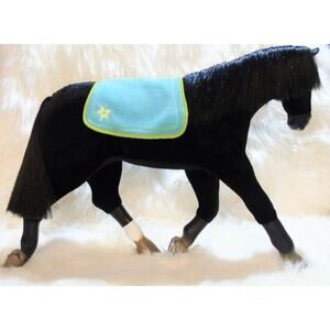 American Girl Doll Horse Large Black Beauty Tennesse Walker With Saddle Blanket